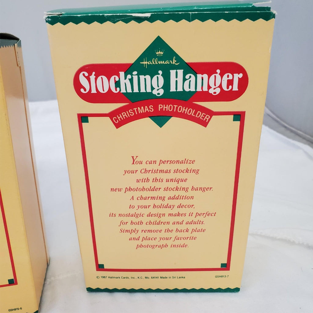 Lot of 2 Hallmark Christmas Stocking Hanger Photo Holder