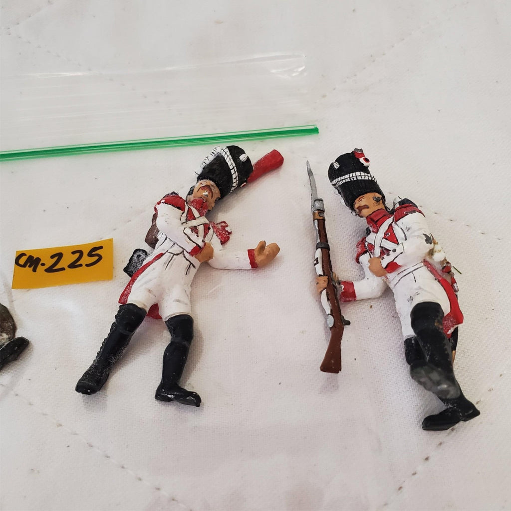 Lot of 4 Hand Painted Metal Toy Soldier Dead Units CM-225