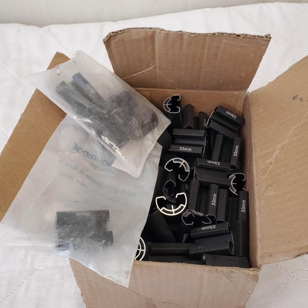 Lot of 100 IronRidge Stopper Sleeves Black UFO-STP-33mm-B1 Rev A
