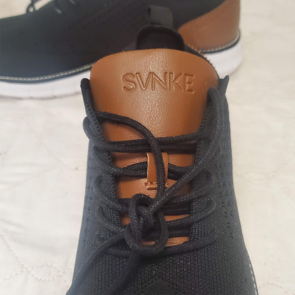 SVNKE Men's Casual Dress Oxfords Shoes Breathable Knit Leisure Sneakers UK9