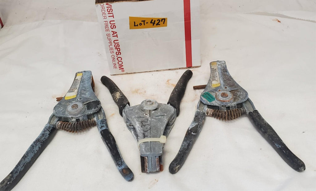 Lot of 3 Electrical Wire Stripper Spring-Loaded Tool LOT-427
