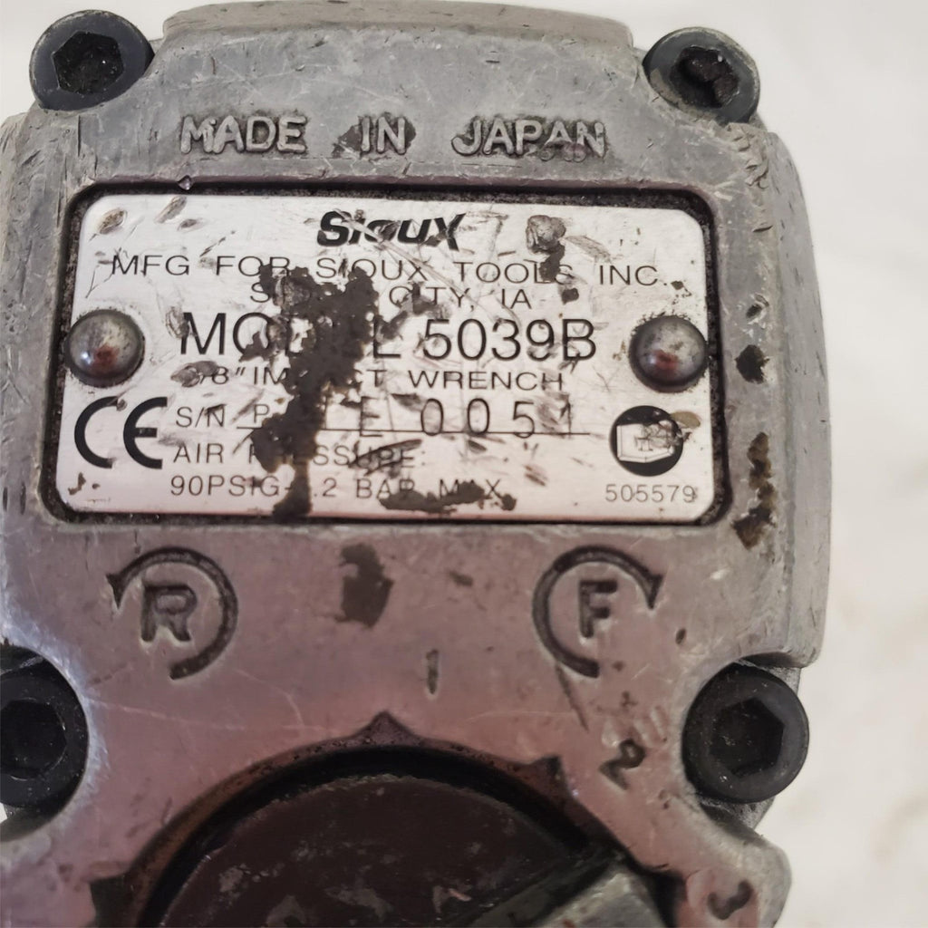 Sioux 5039B 3/8 Inch Pistol Grip Pneumatic Air Impact Wrench AM25