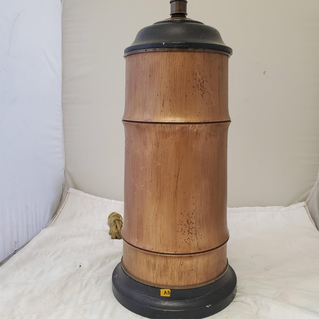 Vintage Brass & Wooden Table Lamp A5