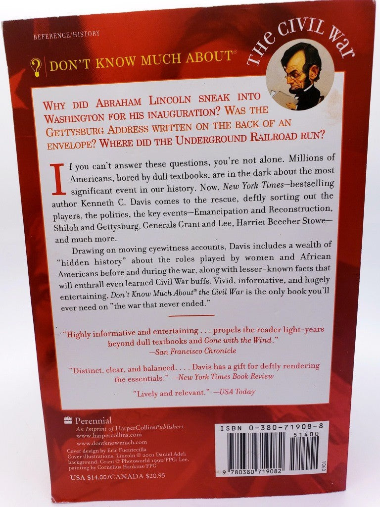 Don't Know Much about the Civil War By Kenneth C. Davis Paperback Novel Book