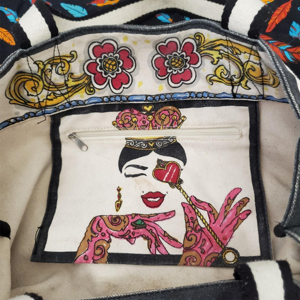 Brighton Queen of Love Canvas Tote & David Textiles Feather Pattern Fabric Quilt