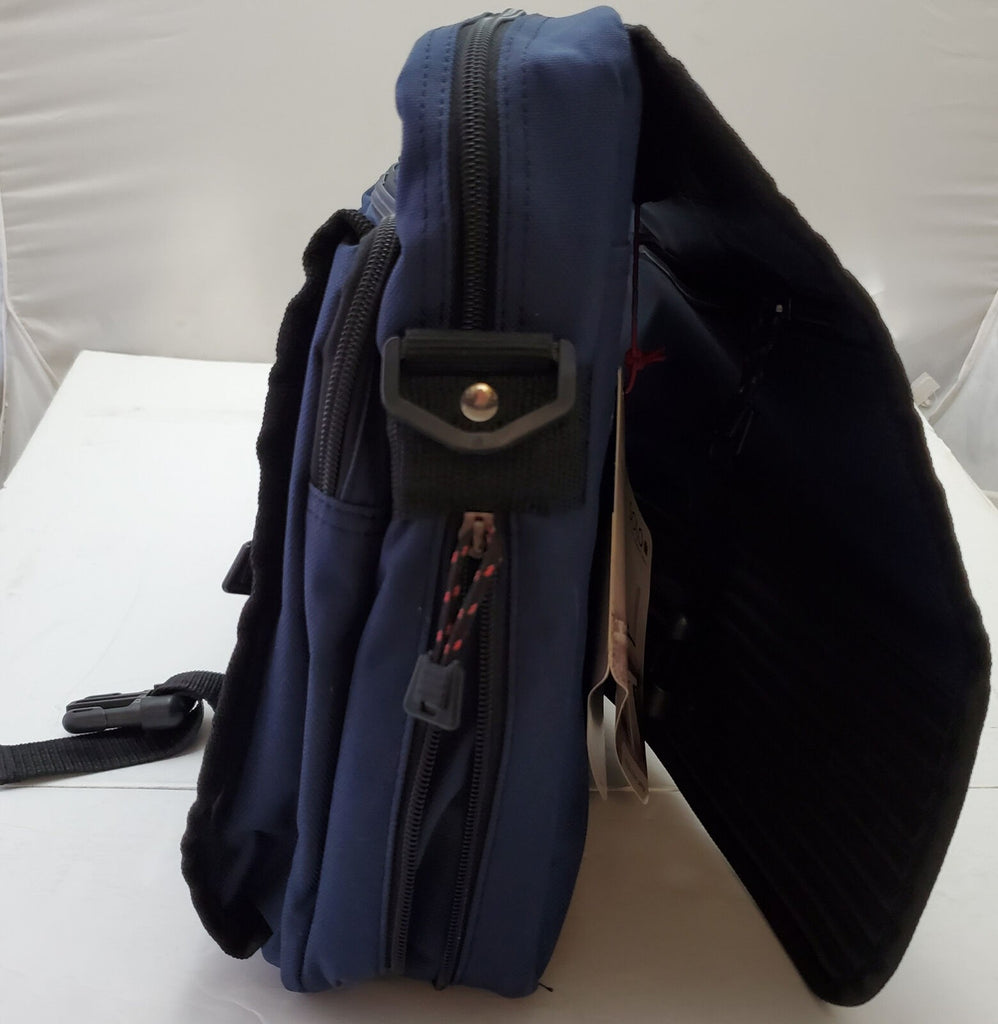 SOLO New York Briefcase Messenger Bag for Laptop - Black/Blue