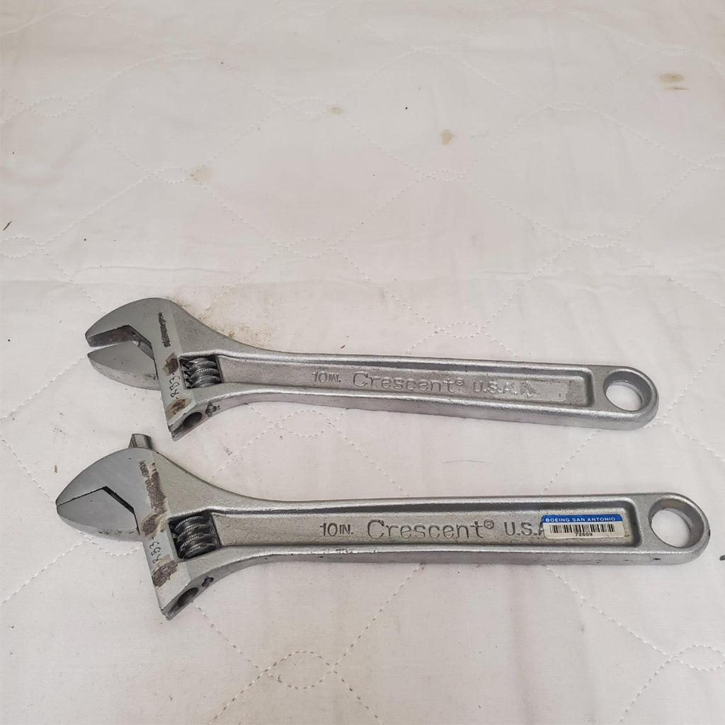 Lot of 2 Crescent Alloy Crestoloy 10" Adjustable Wrench Tools Set LOT-765