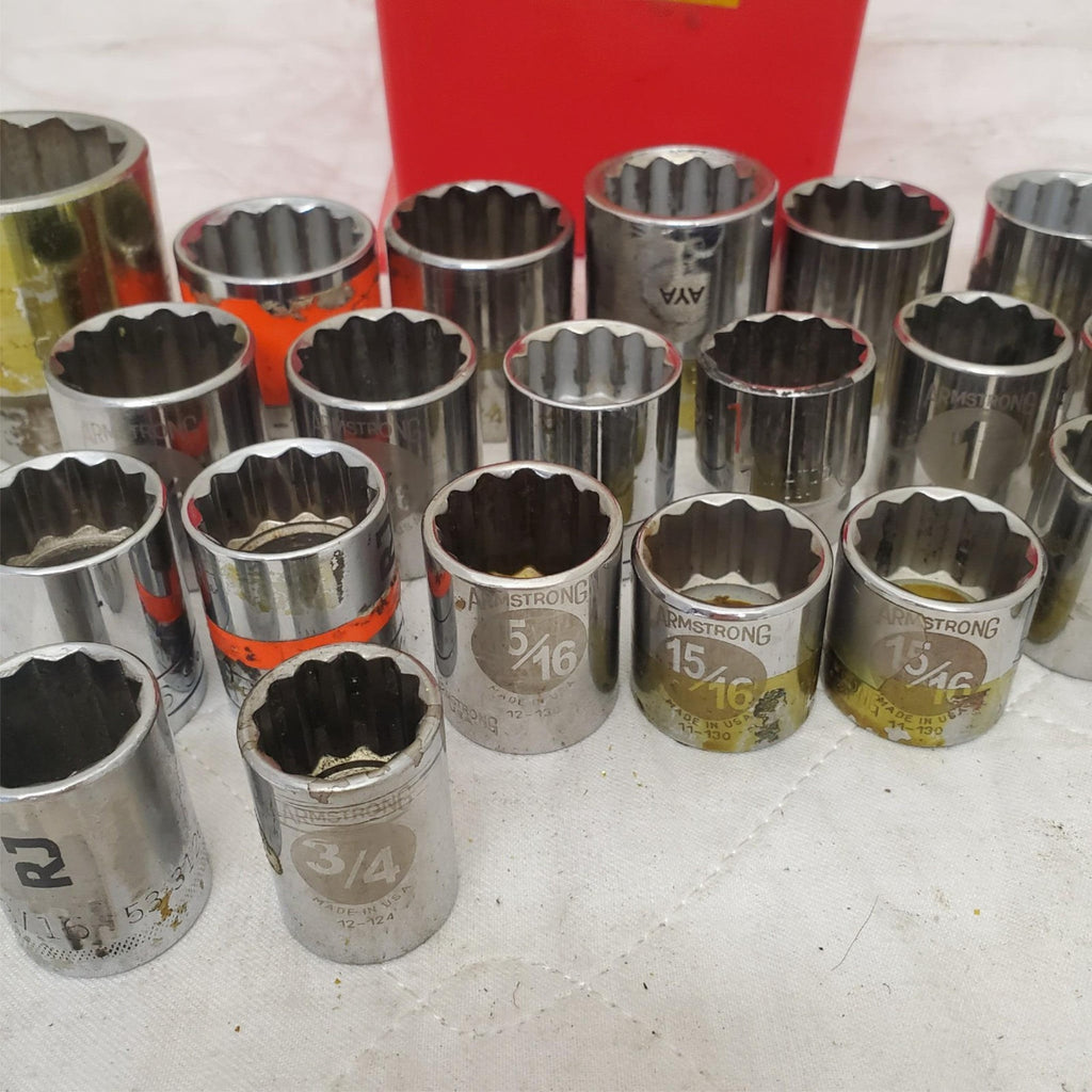 Lot of 26 Assorted Armstrong Socket Set LOT-543