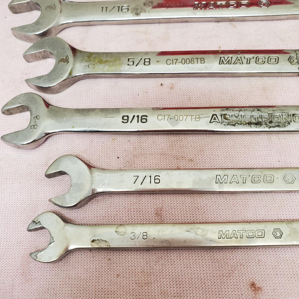 Lot of 6 Assorted Armstrong & Matco Combination Wrench Set LOT-531