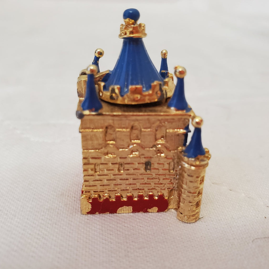Vintage MSI 1987 Miniature Metal Castle Gaurd Princess Figurine Trinket Box