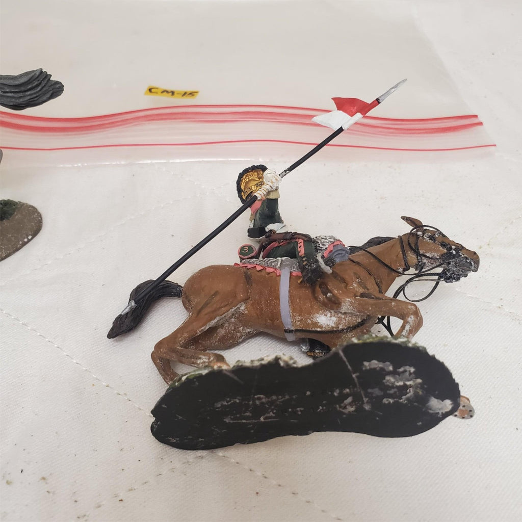 Lot of 2 W.Britains Guidon Bearer French 4th Lancers Charging Mounted CM-15