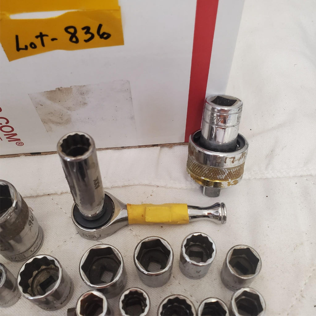 Lot of Snap On Assorted Miscellaneous Sockets & Open-End Crowfoot Wrench LOT-836
