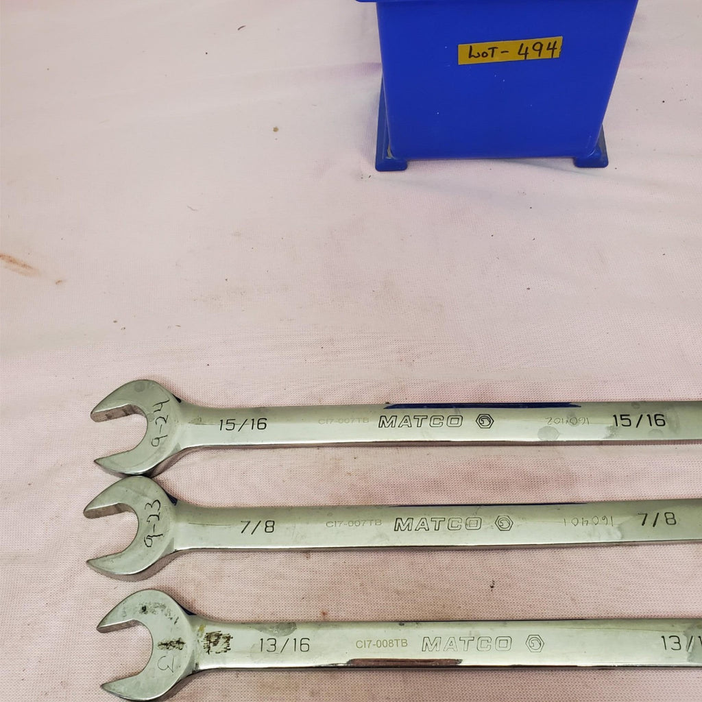 Lot of 5 Matco Combination Wrench Set LOT-494
