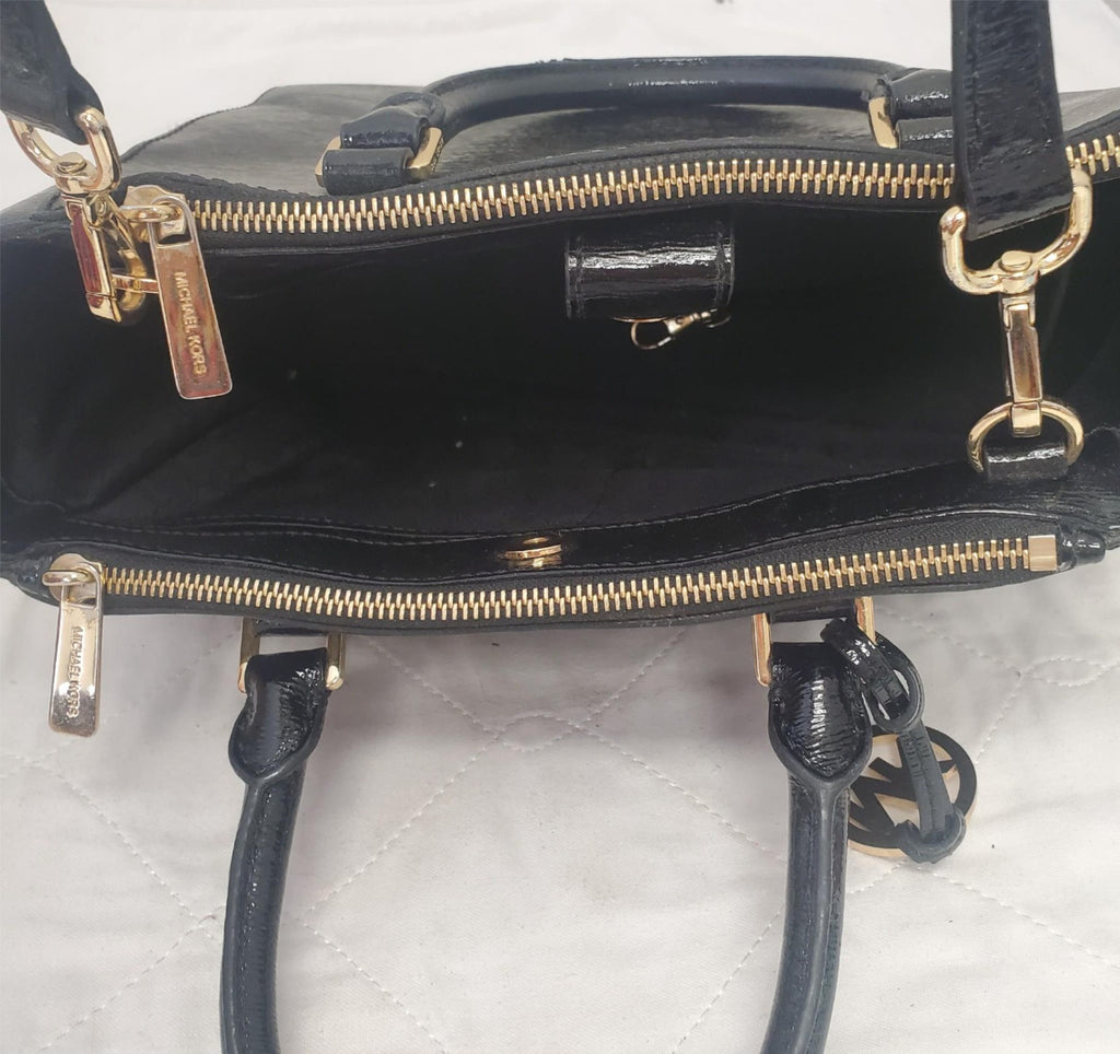 Michael Kors Sutton Satchel Black Leather Handbag