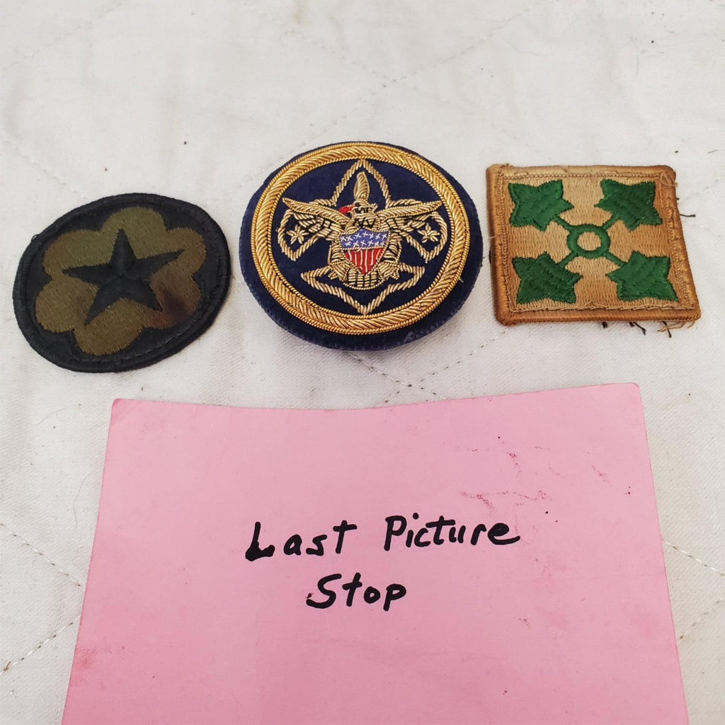 Lot of 3 Vintage US Army Military Patch & Scout Badges