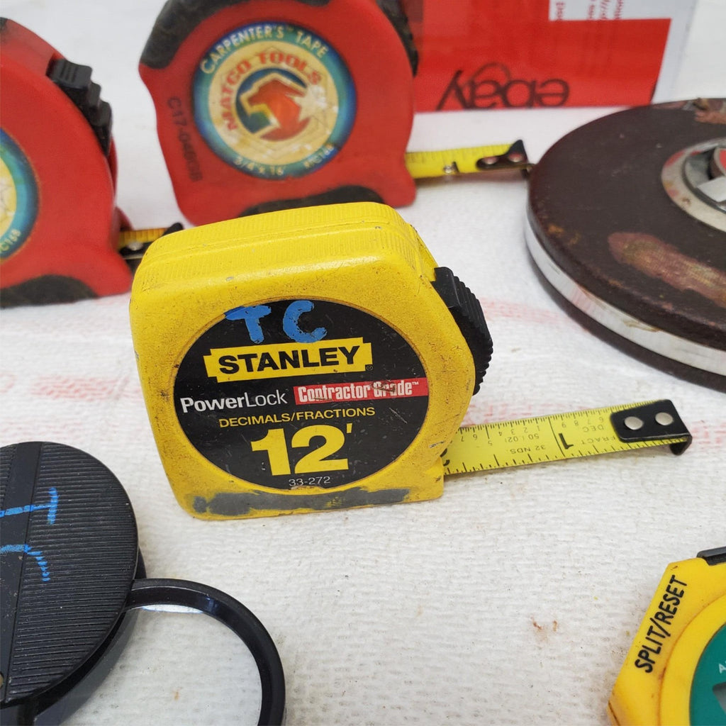 Lot of 7 Measuring Tapes Mixed Brands & Sizes Stanley Extech Mechanic LOT-1051