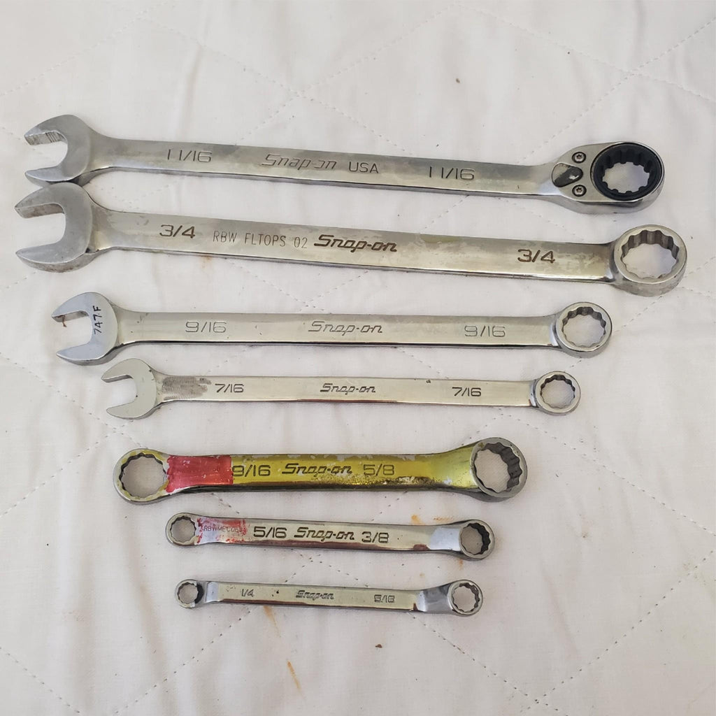 Lot of 7 Snap-On Combination Wrench & Double Box Offset Wrench LOT 494