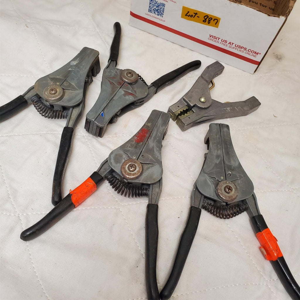 Lot of 4 Ideal Stripmaster Wire Strippers & Grounding Clamp LOT-887