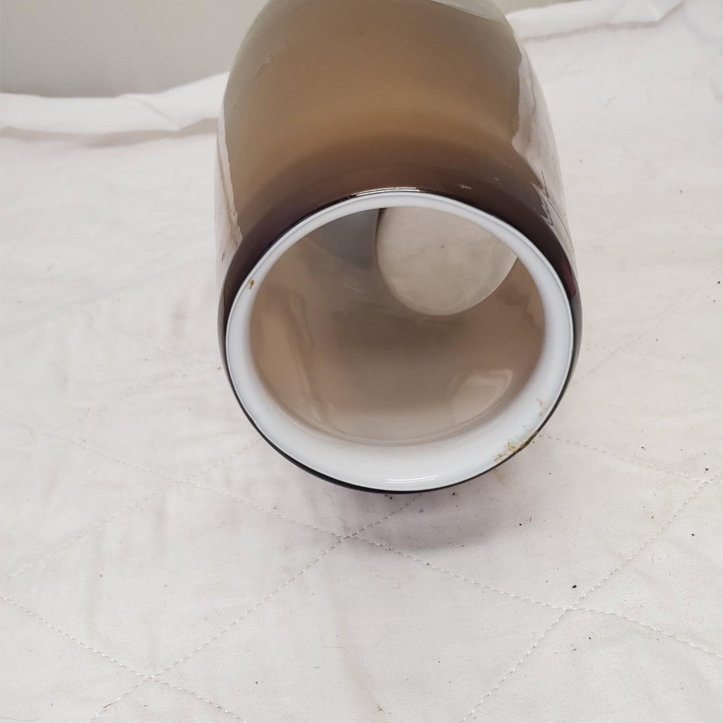 HQT Hand Made Home Design 19” Large Murano Brown & Cream Art Glass Vase