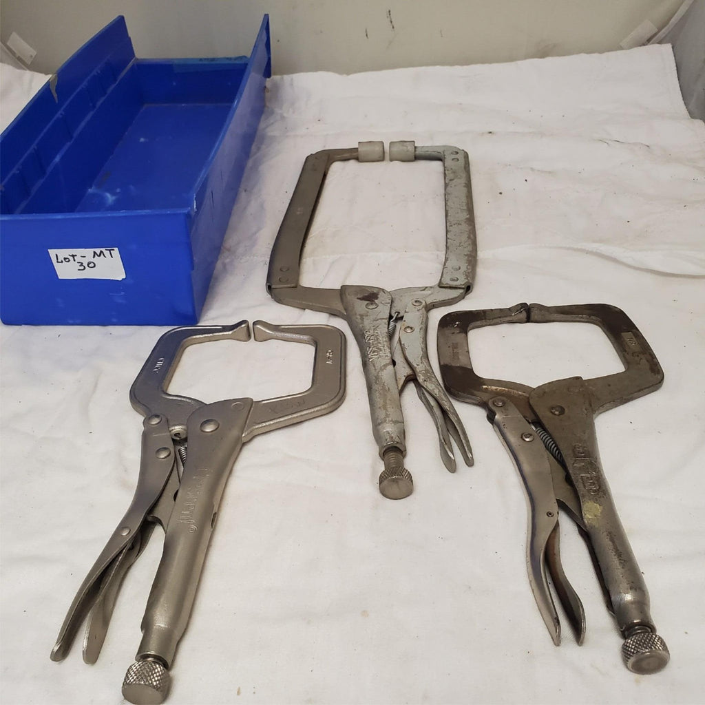 Lot of 3 Assorted Vise-Grip and Crescent Locking C-Clamp Tool LOT-MT 30
