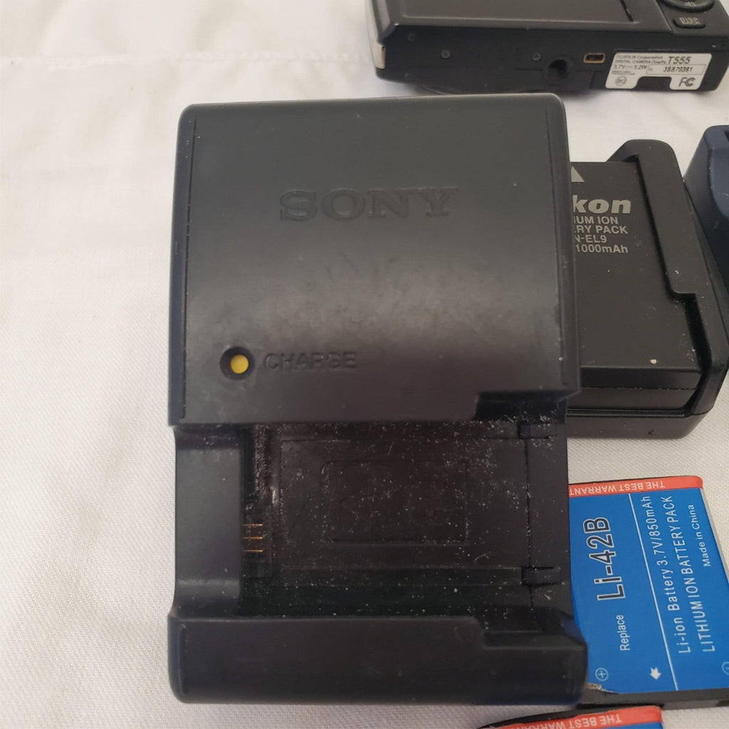 Lot of FujiFilm FinePix T555 Digital Camera & Various Batteries & Chargers