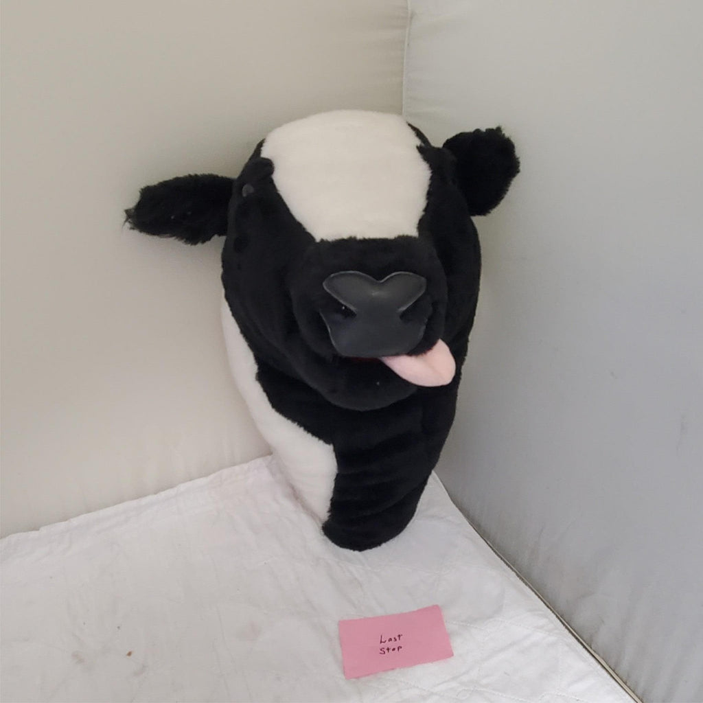 Cow Hand Puppet Plush Black White Stuffed Animal Toy