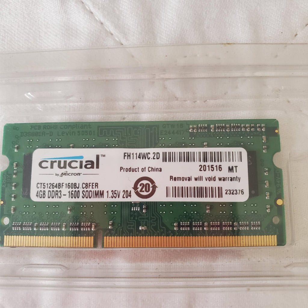 Crucial 4GB DDR3-1600 SODIMM Laptop Memory