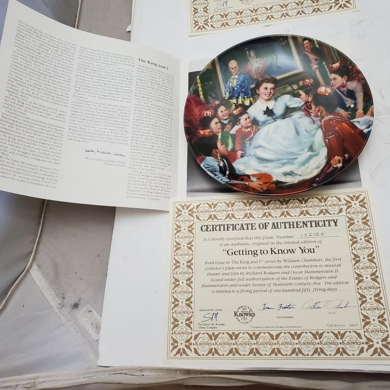 Knowles Collectors Plate We Kiss in a Shadow, Getting to Know You Shall We Dance
