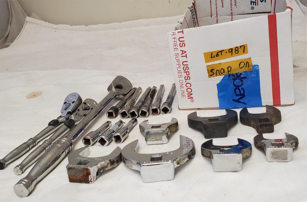 Lot of 19 Assorted Snap on Crowsfoot Wrench Chrome Socket Extension set LOT-987