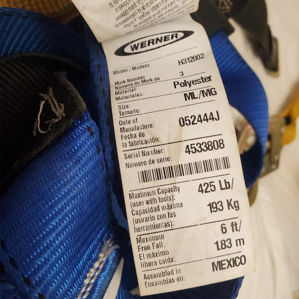 Werner Model C111106 Litefit Plus Construction Harness ML/MG  