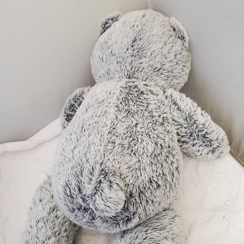 Jumbo 40" Plush Stuffed Animal Gray White Teddy Bear with Red Bow