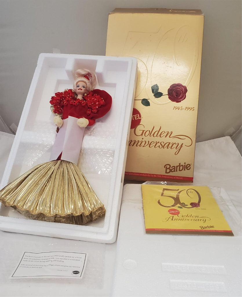 Barbie 1995 - Porcelain Barbie Doll - 50th Mattel Golden Anniversary
