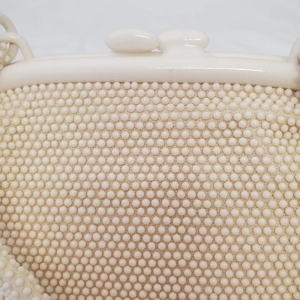 Vintage Gaymode Ivory Raffia Beaded Purse