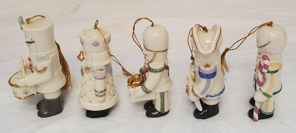 Lot of 5 Lenox Nutcracker Ornaments Set Holiday Figurines 2000–2004 Festive