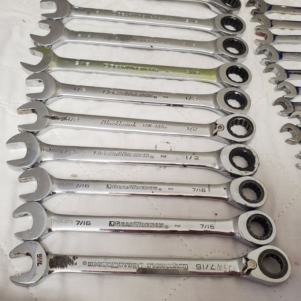 Lot of 49 Assorted Gearwrench Head Spanner, Ratcheting Wrench Set LOT-405