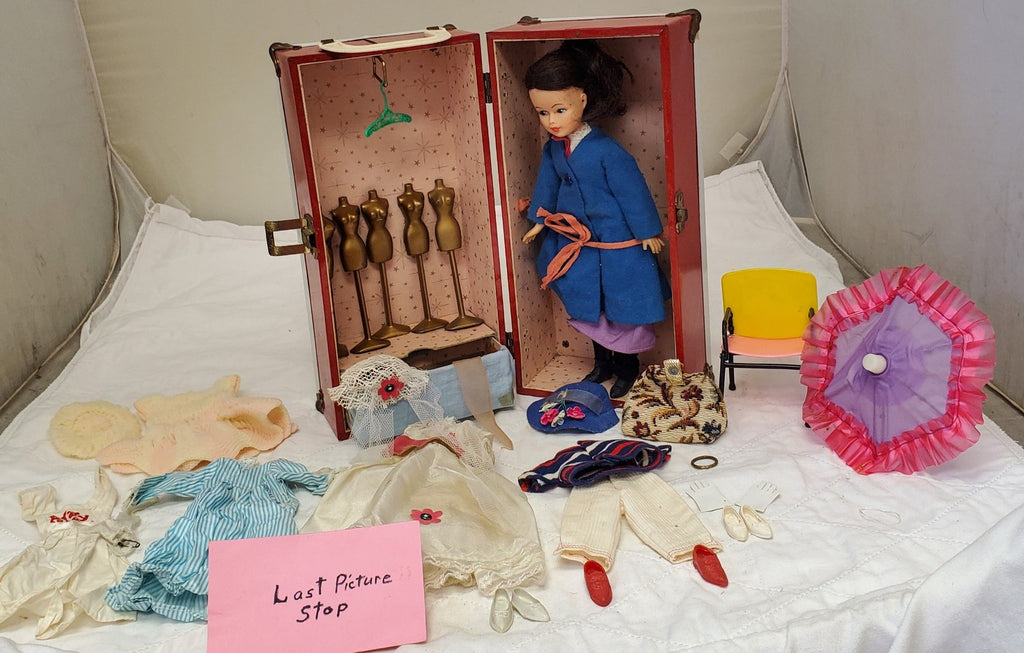 Red Metal Mary Poppins Horseman Doll Trunk with Huge Wardrobe