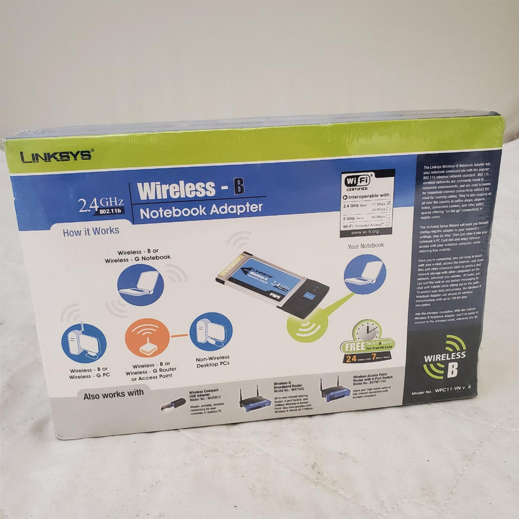 Linksys Wireless B Notebook Adapter 2.4GHz Model WPC11 v.4 