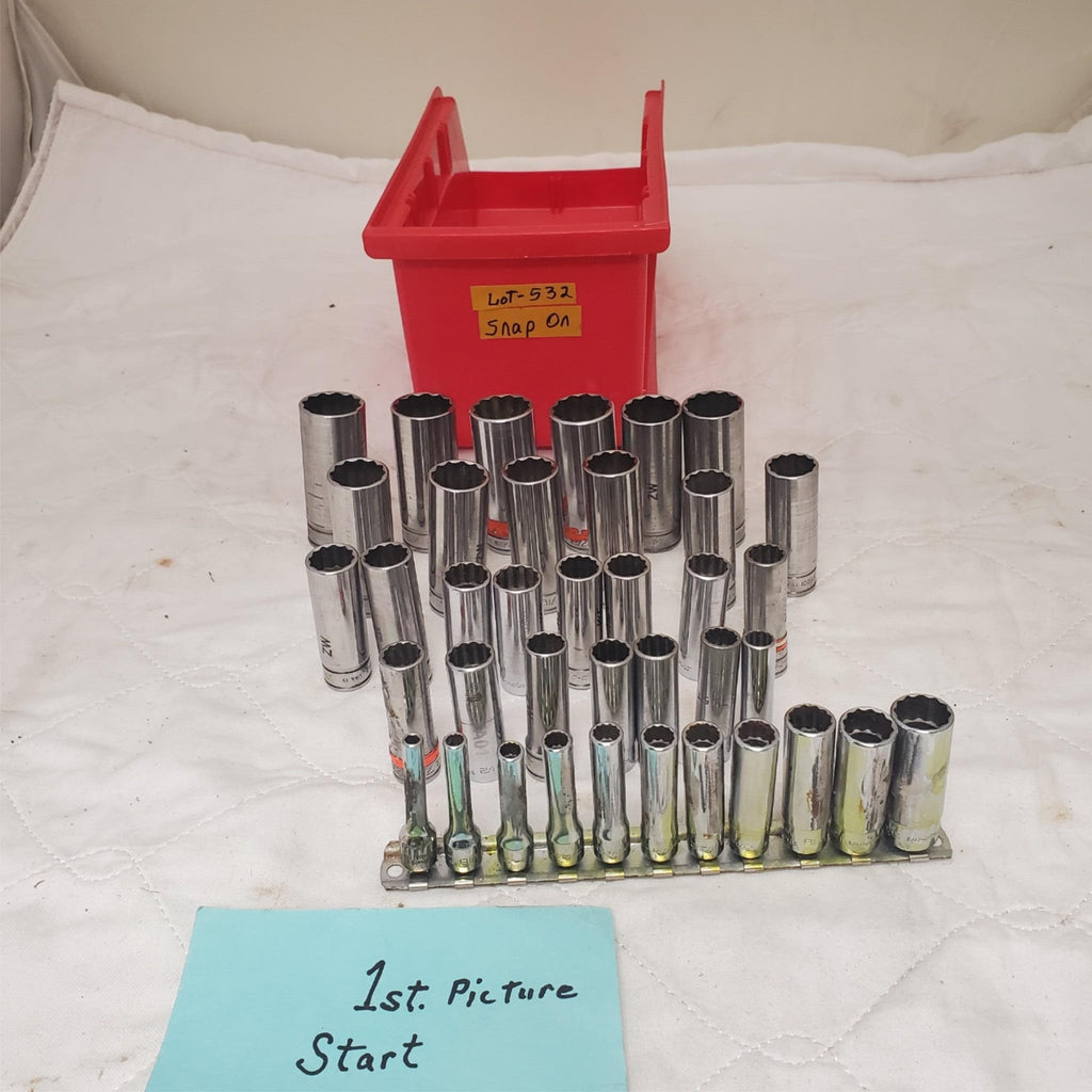 Lot of 38 Assorted Snap-On Drive 12-Point Sockets LOT 532