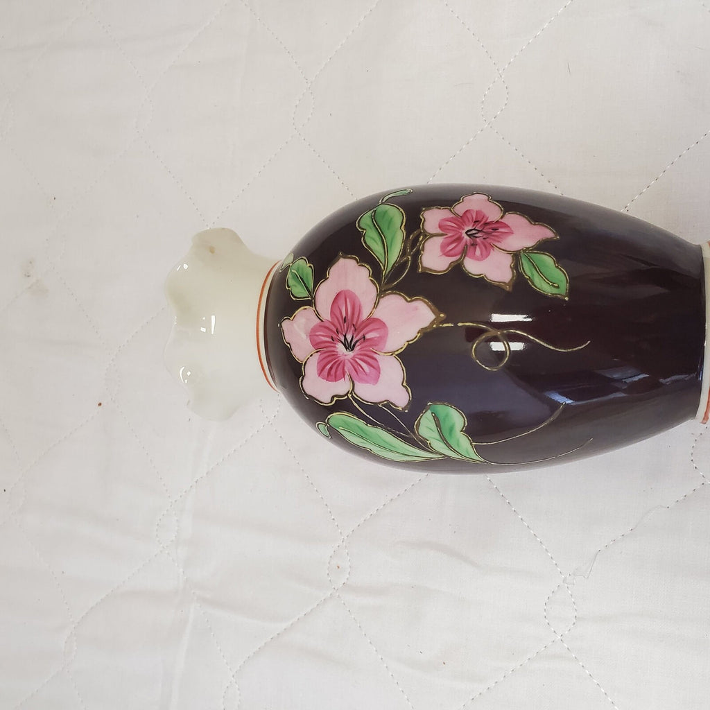 Vintage Japan Pitcher Cherry Blossom and Vase Hand Painted Porcelain