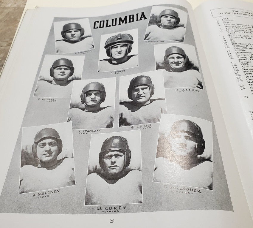 FOOTBALL Columbia vs. Yale GAME Official Program October, 1 1938