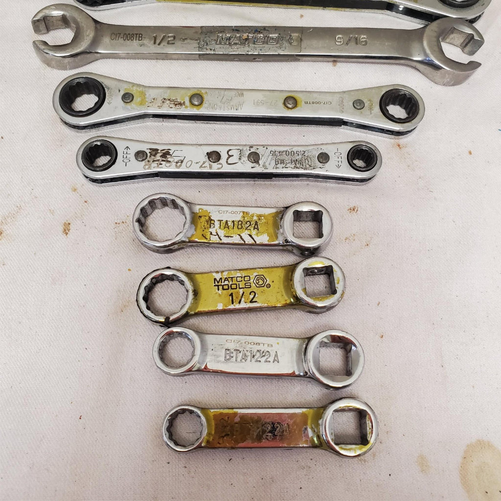 Lot of 11 Assorted Ratcheting Box End Wrench Set LOT-916