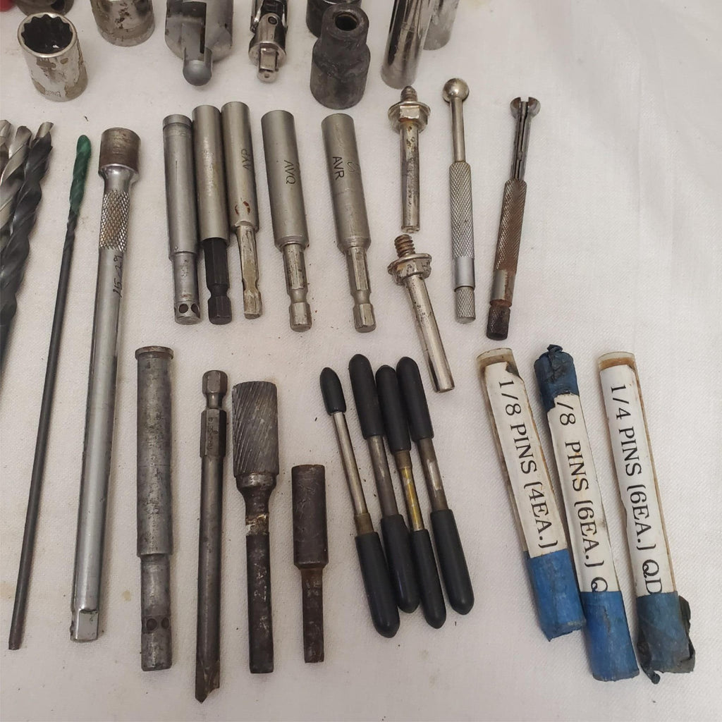 Mixed Lot of Metalworking Tools with Clamps Drill Bits & Socket Adapters LOT-787