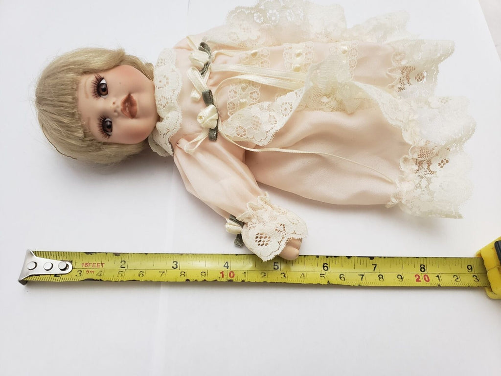 Vintage Original Porcelain Girl Doll Beautiful Lace Dress