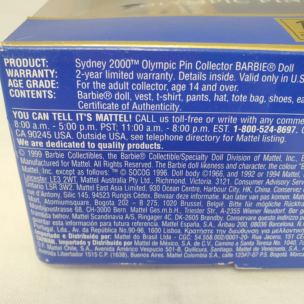 Barbie 1999 - Sydney 2000 Olympic Pin Collector Barbie Doll 