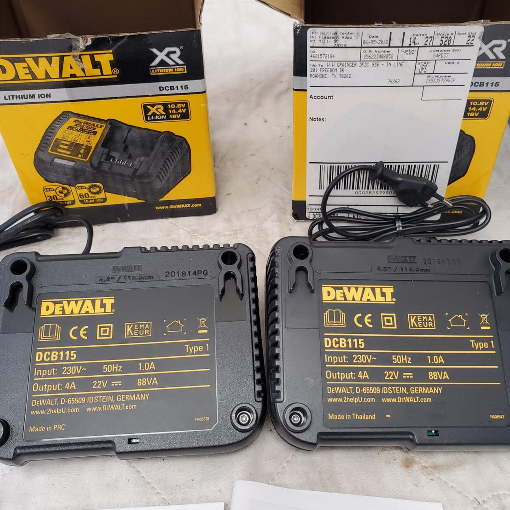 Lot of DEWALT DCB115 12-Volt to 20-Volt Lithium-Ion Battery Charger LOT 392