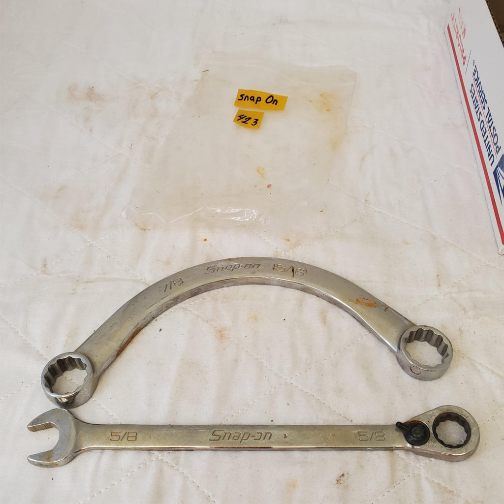 Lot of Snap On 7/8–15/16" Half-Moon Wrench & 5/8" Combination Wrench LOT 423