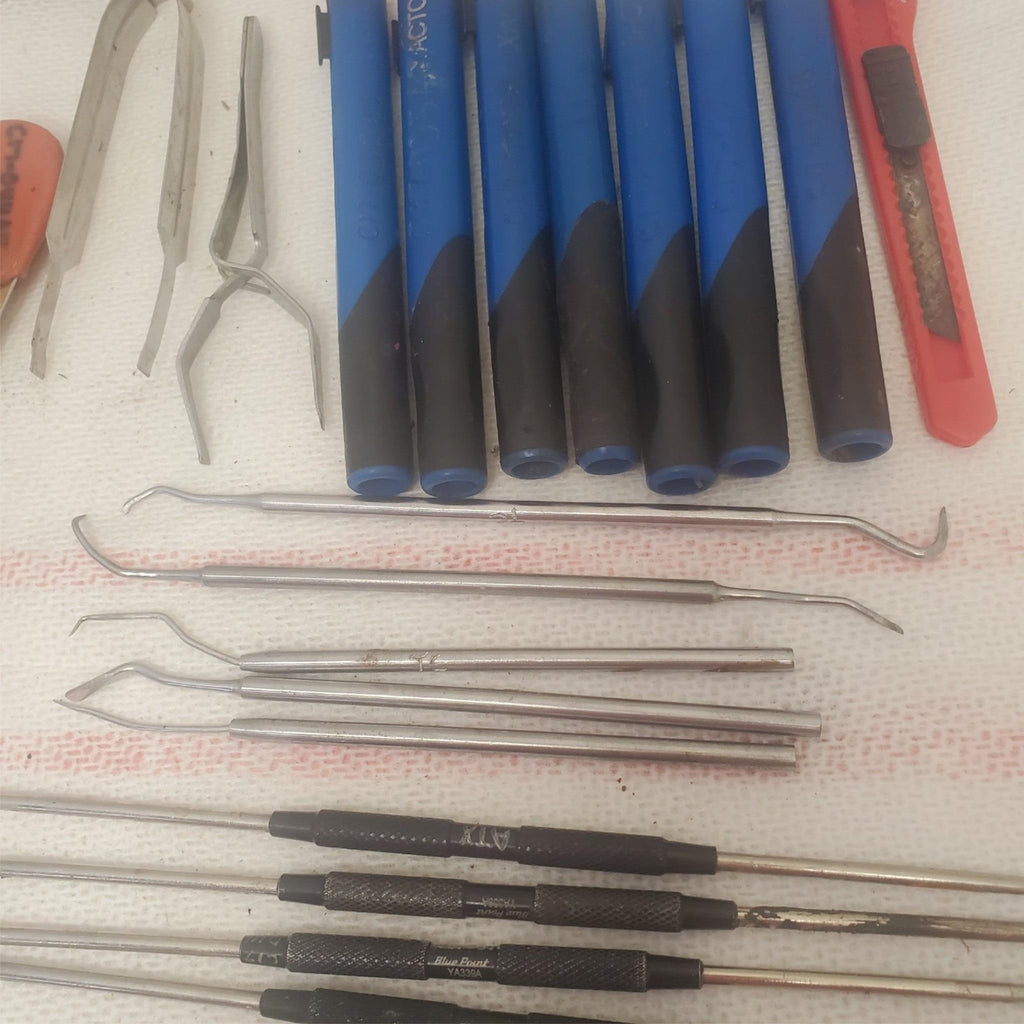 Lot of 44 Assorted Hobby Knives, Aircraft Wire Harness Tools & more LOT-1042