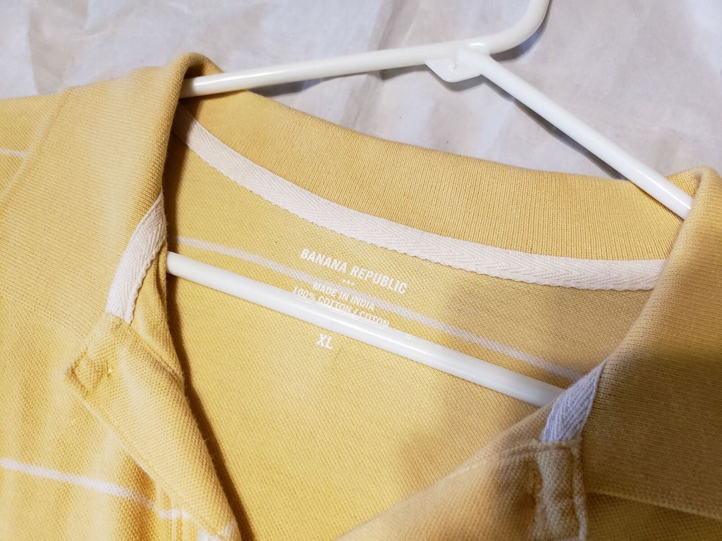 Banana Republic Striped Cotton Short Sleeve Pima Cotton Polo Men’s Shirt Size XL