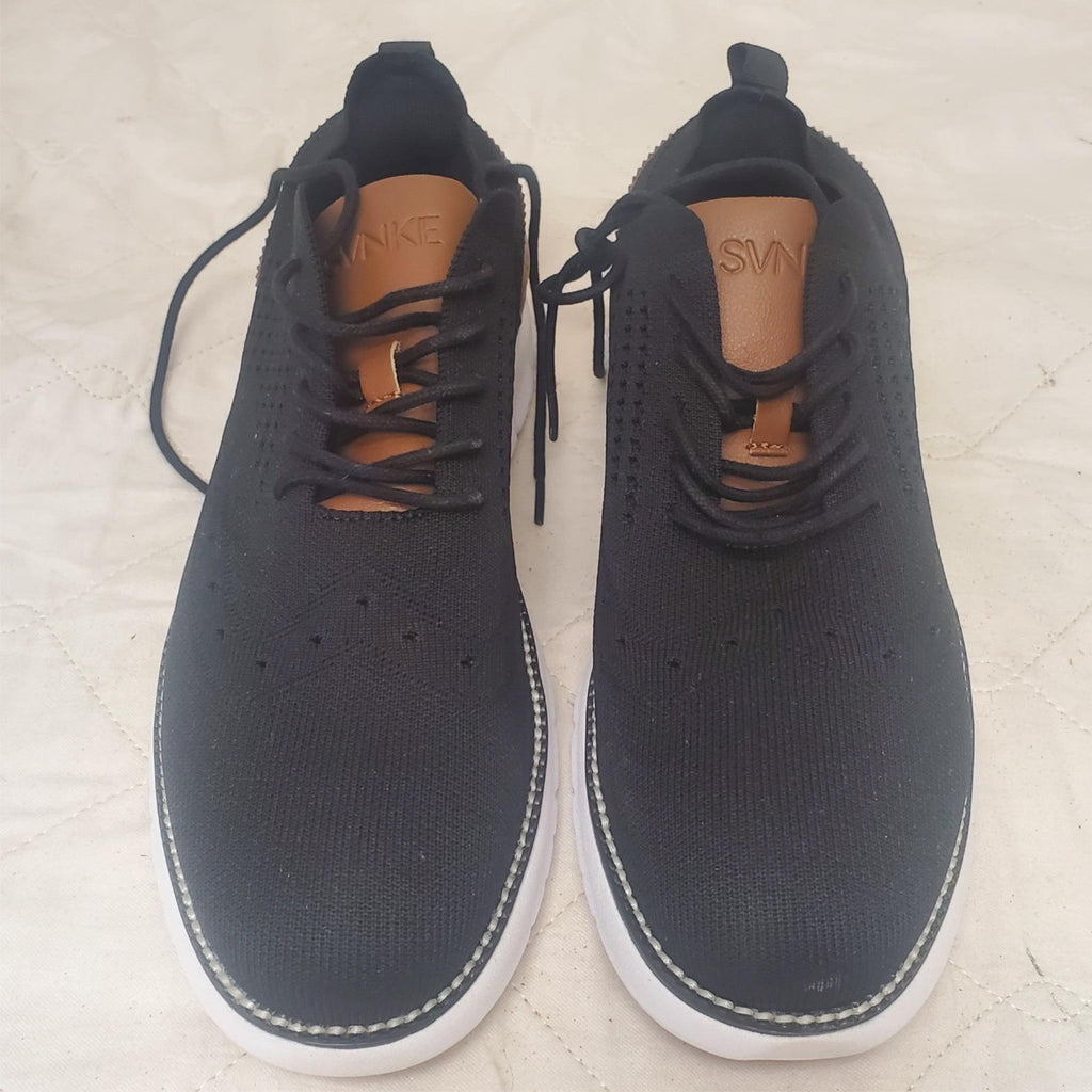 SVNKE Men's Casual Dress Oxfords Shoes Breathable Knit Leisure Sneakers UK9