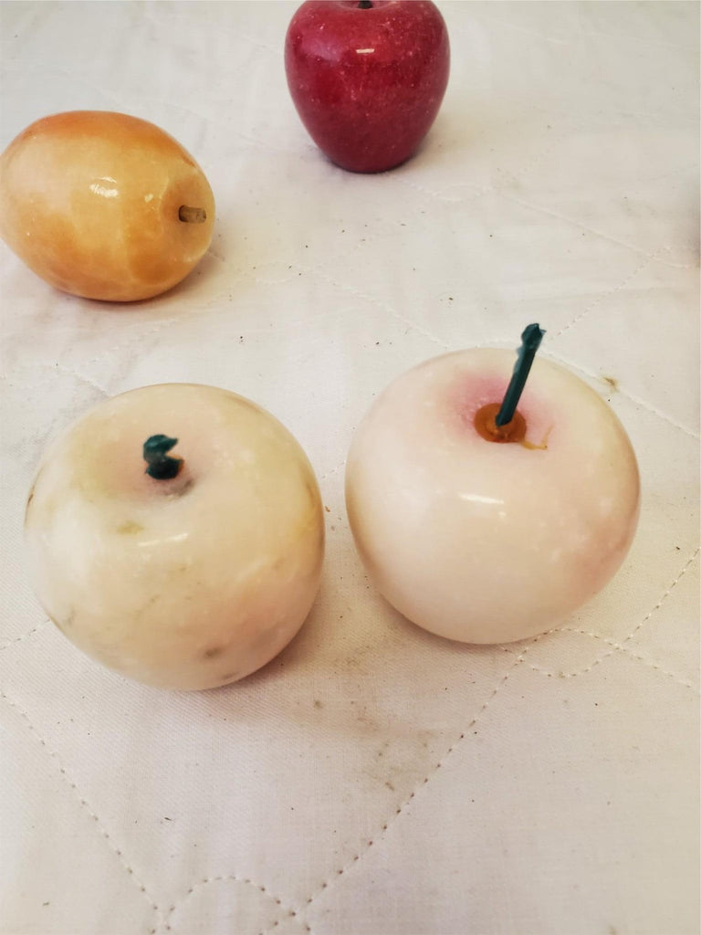 Lot of 9 Vintage Italian Alabaster Stone Marble Fruit & Veggies Art Pieces